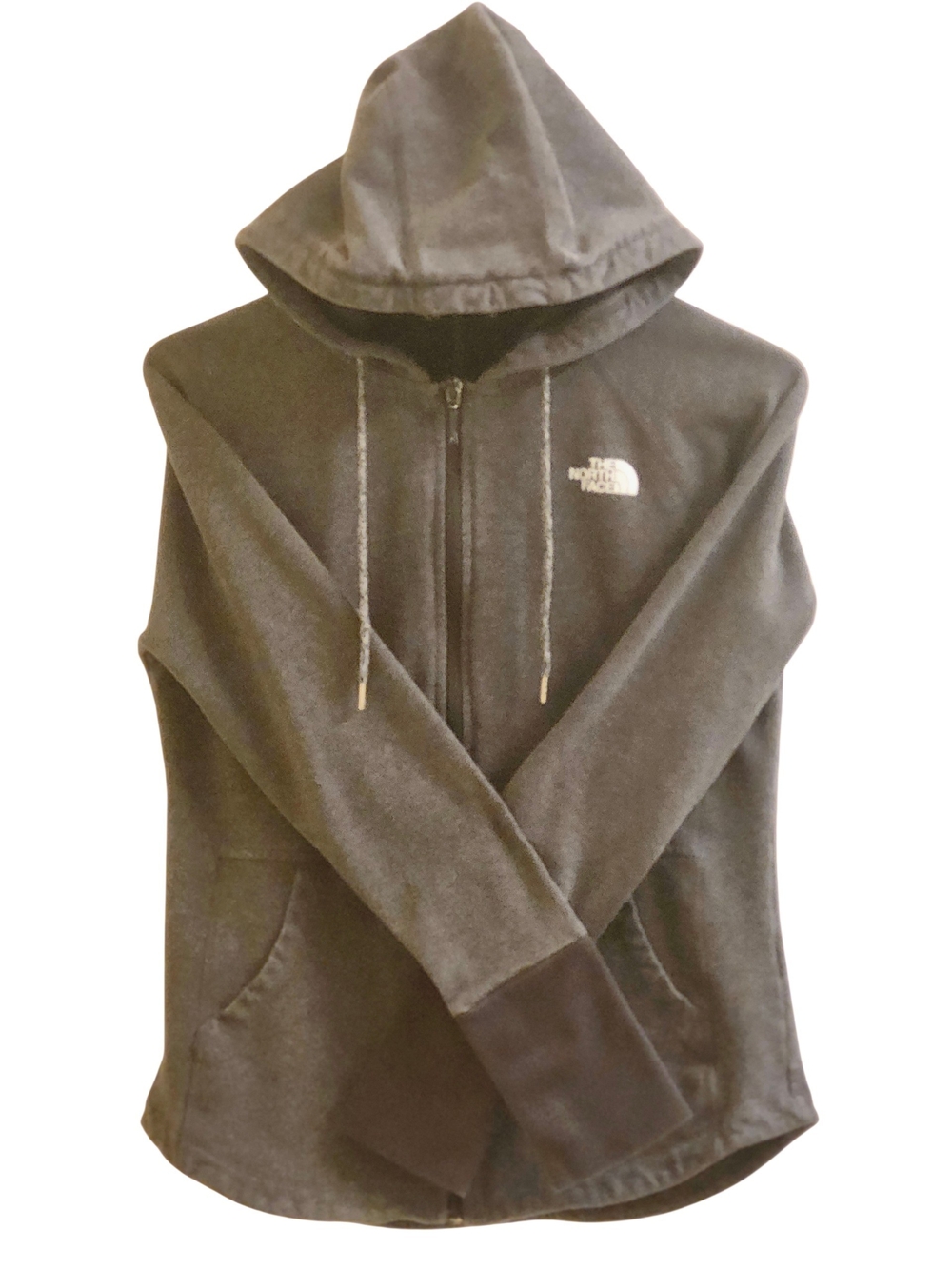 The North Face Gray Full Zip Hoodie Sweatshirt Long Cuffs Size S/P Small